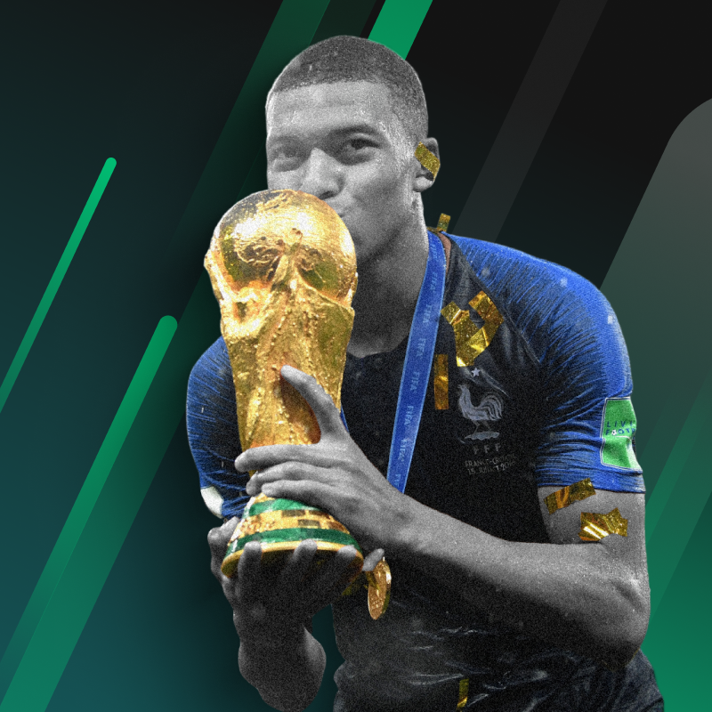 Mbappe with World Cup Trophy image