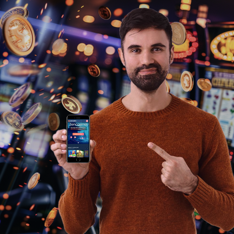 A guy who uses free casino app image