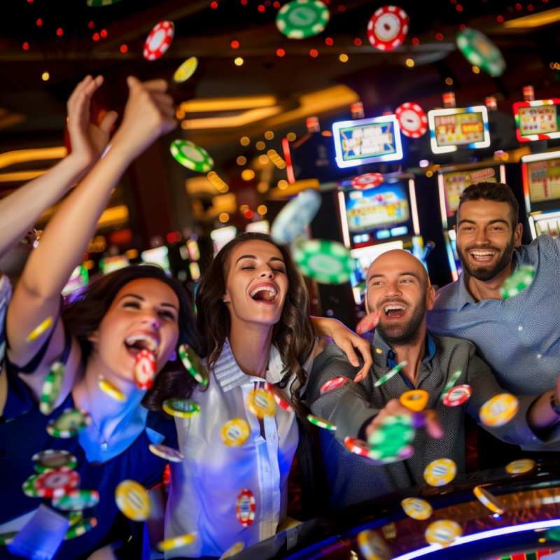 People winning in the casino image