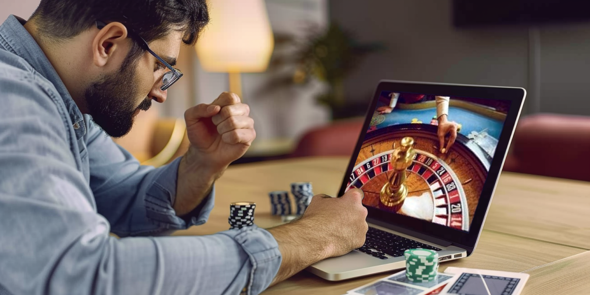 A guy winning in online roulette image