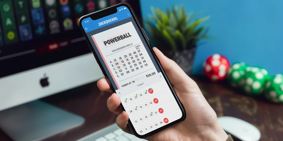 A person playing Powerball on their phone image