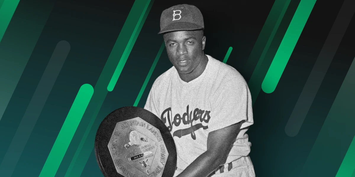 Robinson was the first black to play and win the World Series image