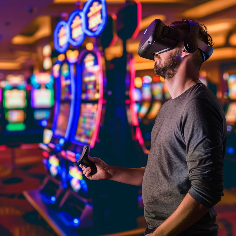 A guy wearing a VR headset image