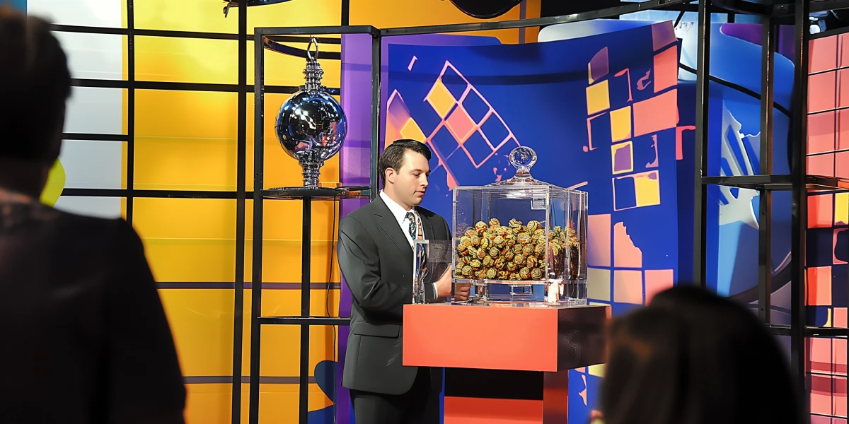 A lottery host drawing numbers image