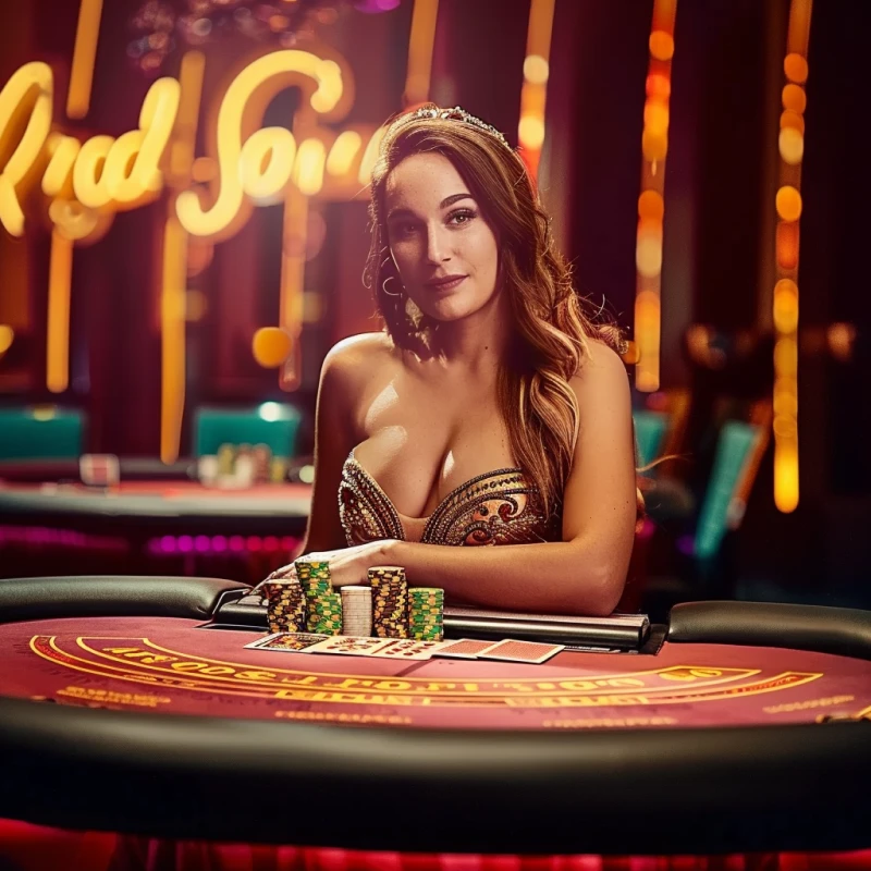 Female poker player image