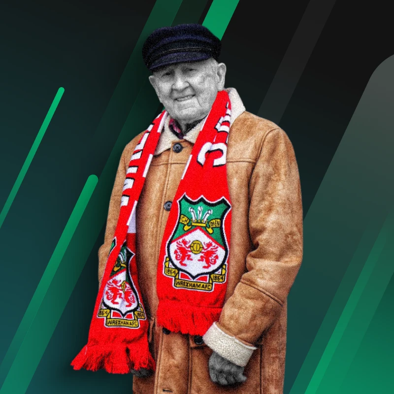 Arthur Massey was awarded a jersey for being the oldest Wrexham fan image